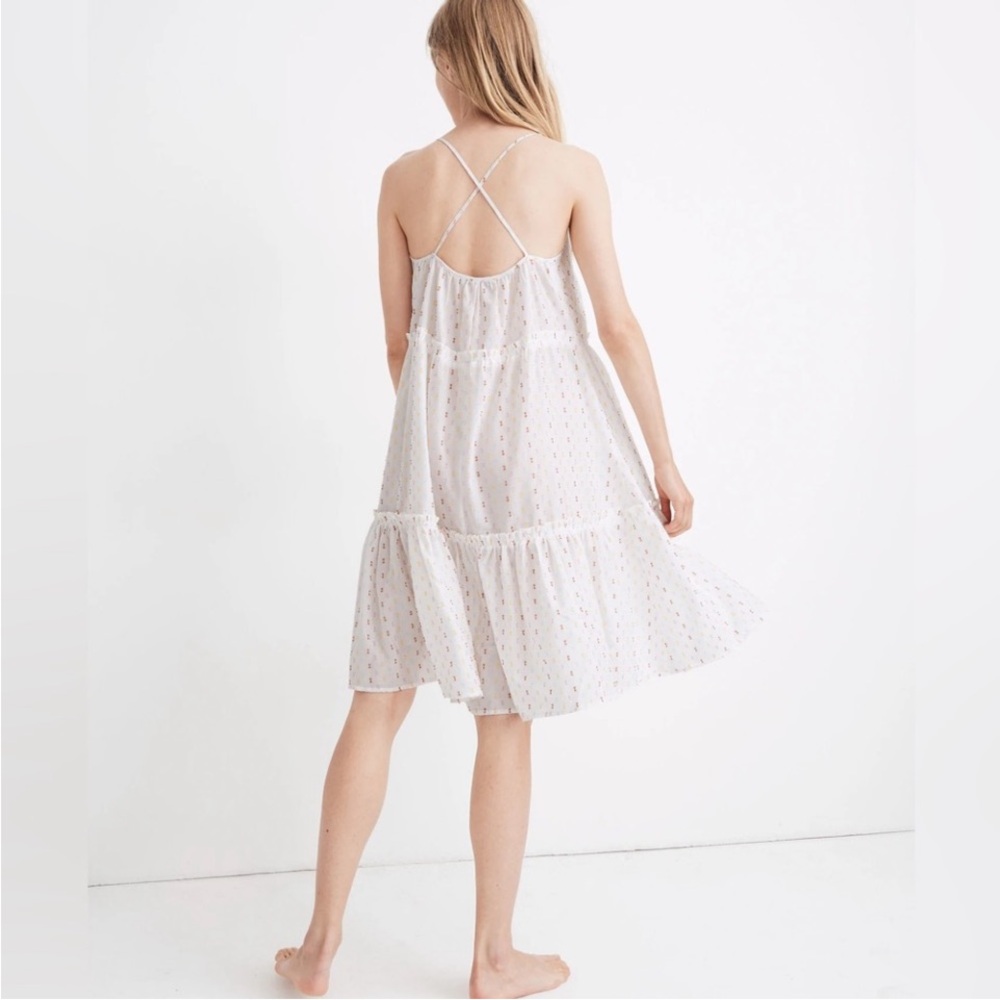 Madewell Tiered  Cover-Up Rainbow Clipdot Nightgown Size Large - Picture 3 of 13